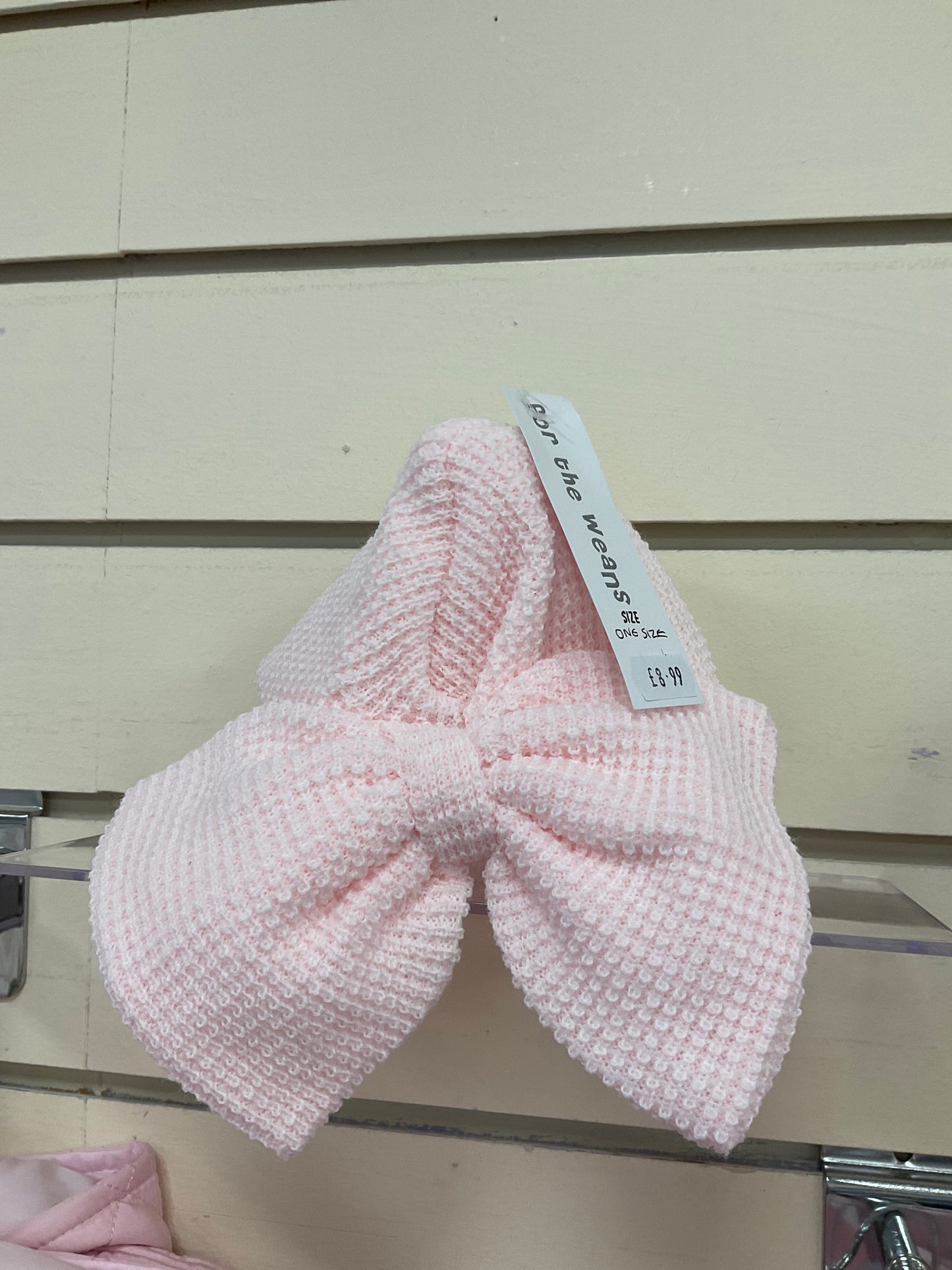 Baby pink turban hat with bow